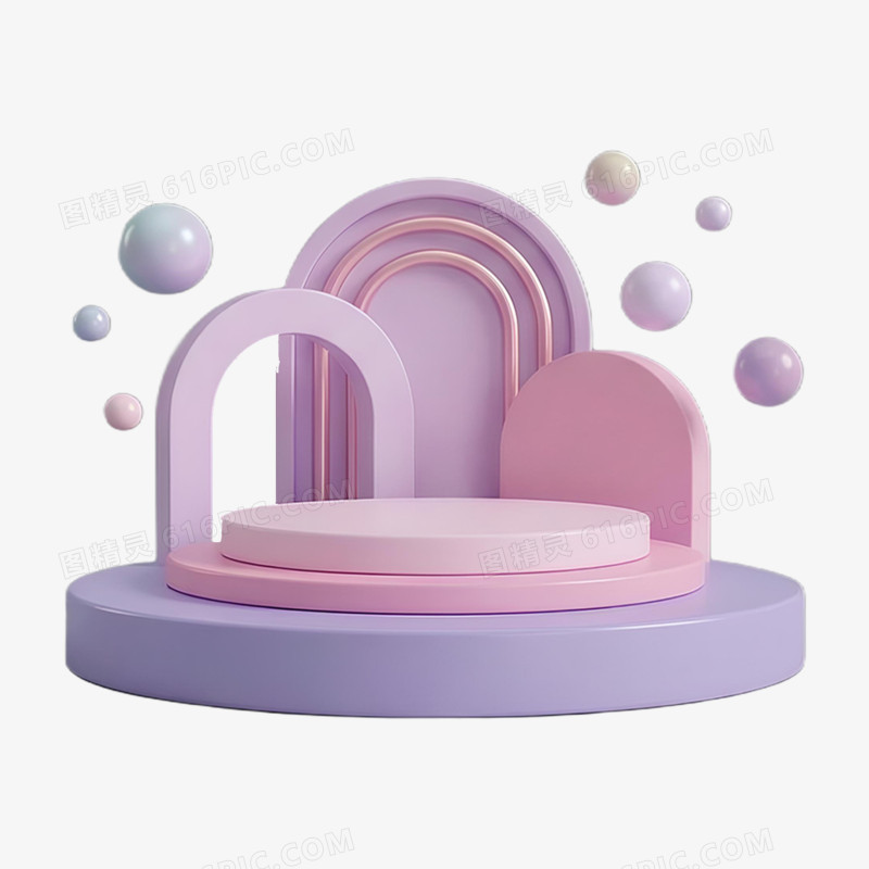 3D建模风格创意电商展台免抠元素