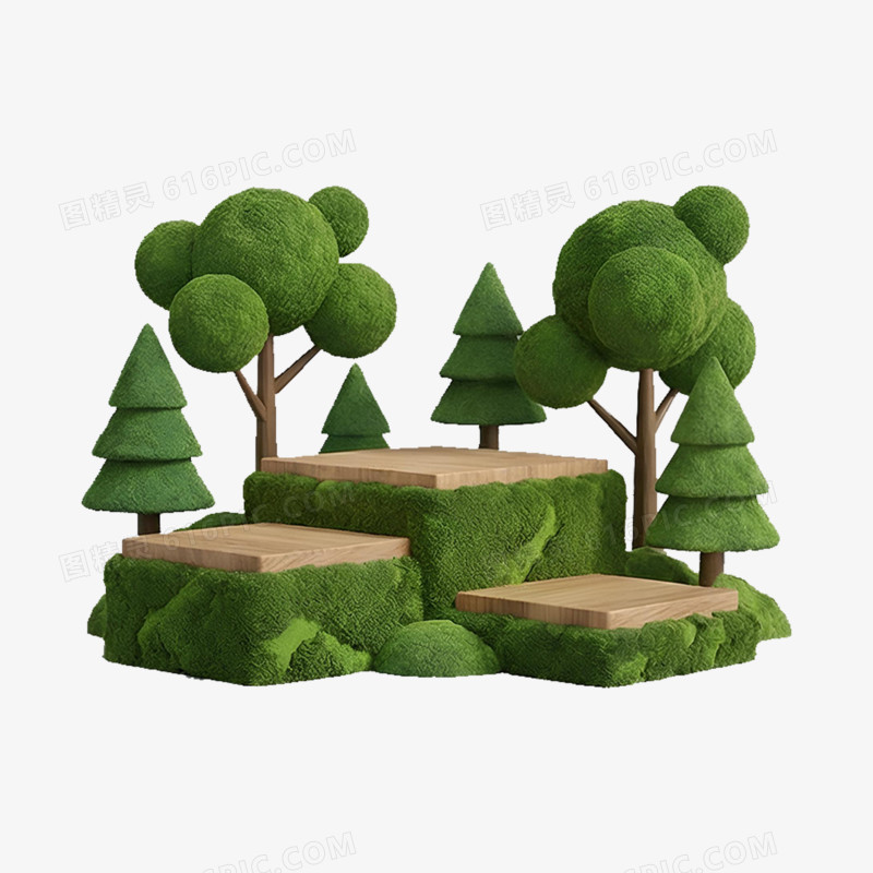 3D建模风格创意电商展台免抠元素