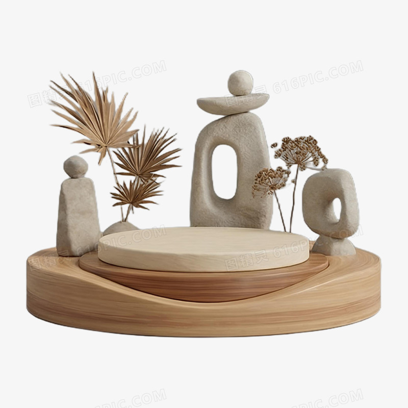 3D建模风格创意电商展台免抠元素