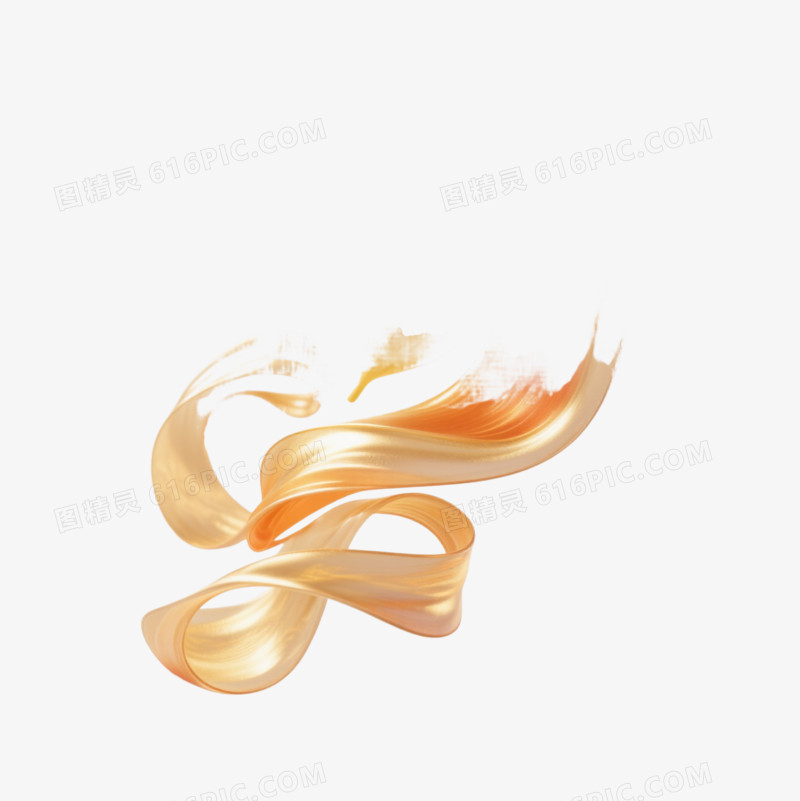 金橙渐变飘落花瓣漂浮元素