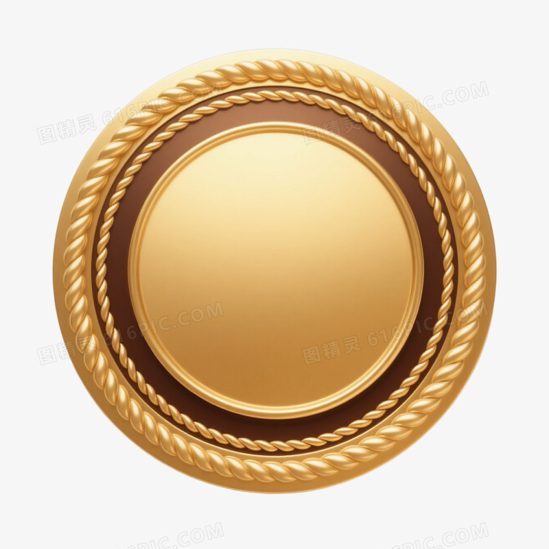 金色圆形徽章装饰图案