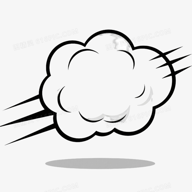 白色漫画爆炸云效果元素