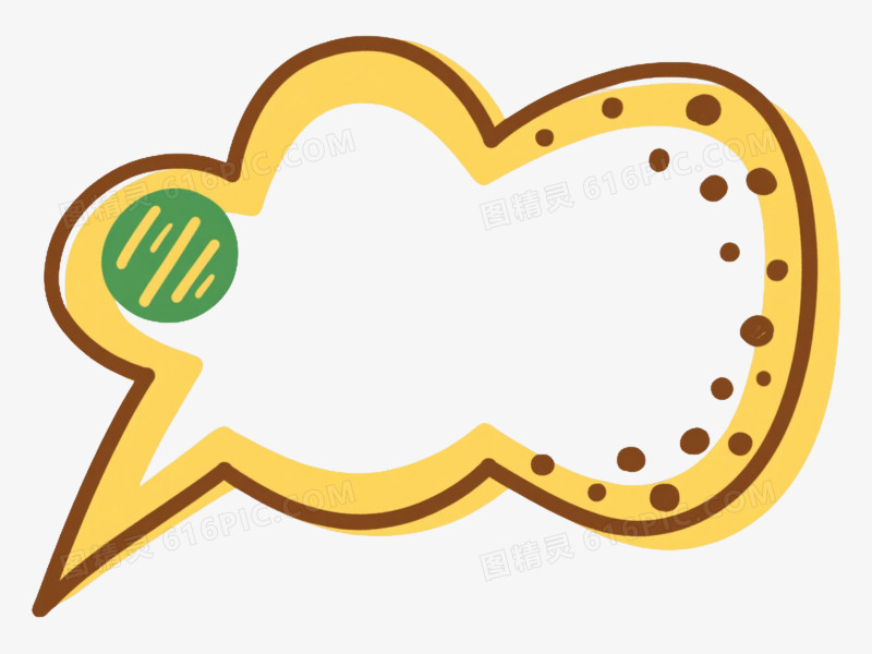 黄色手绘对话气泡装饰图案