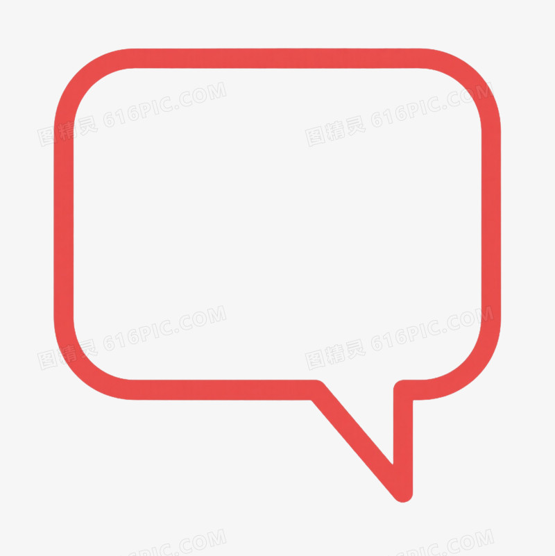红色线条对话气泡漂浮元素