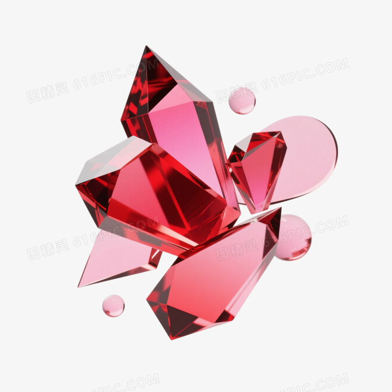 红色晶体碎片漂浮元素