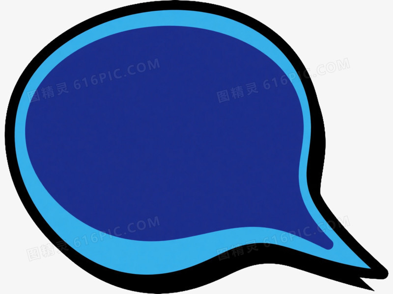 深蓝流线对话气泡漂浮元素