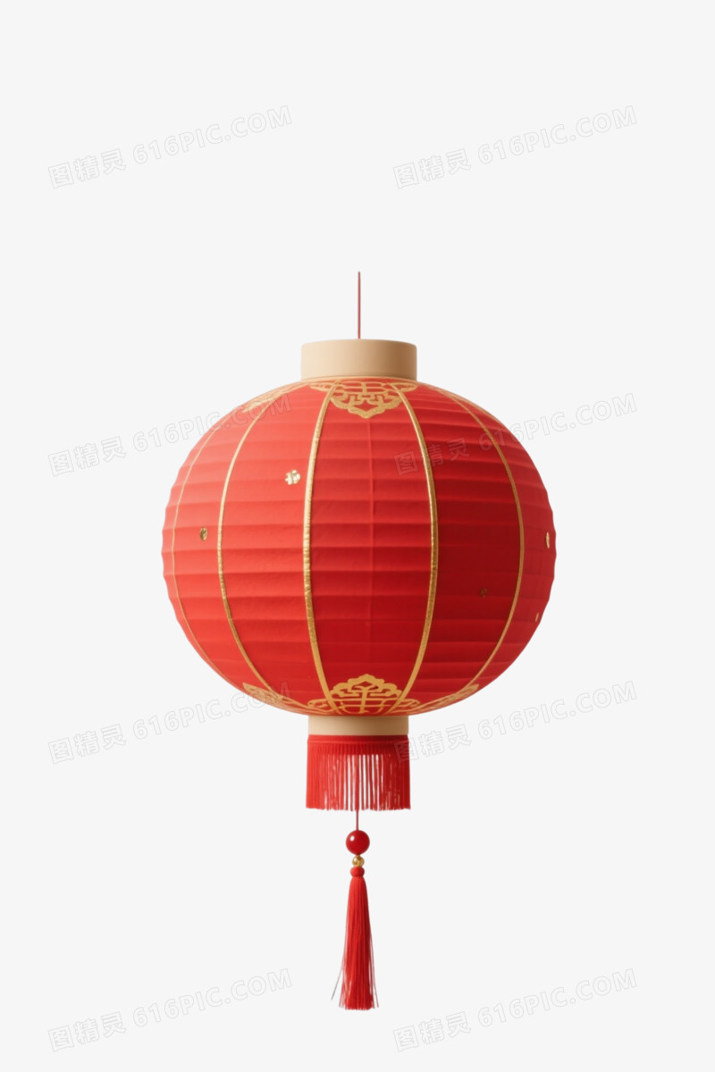 红金中式灯笼节日元素
