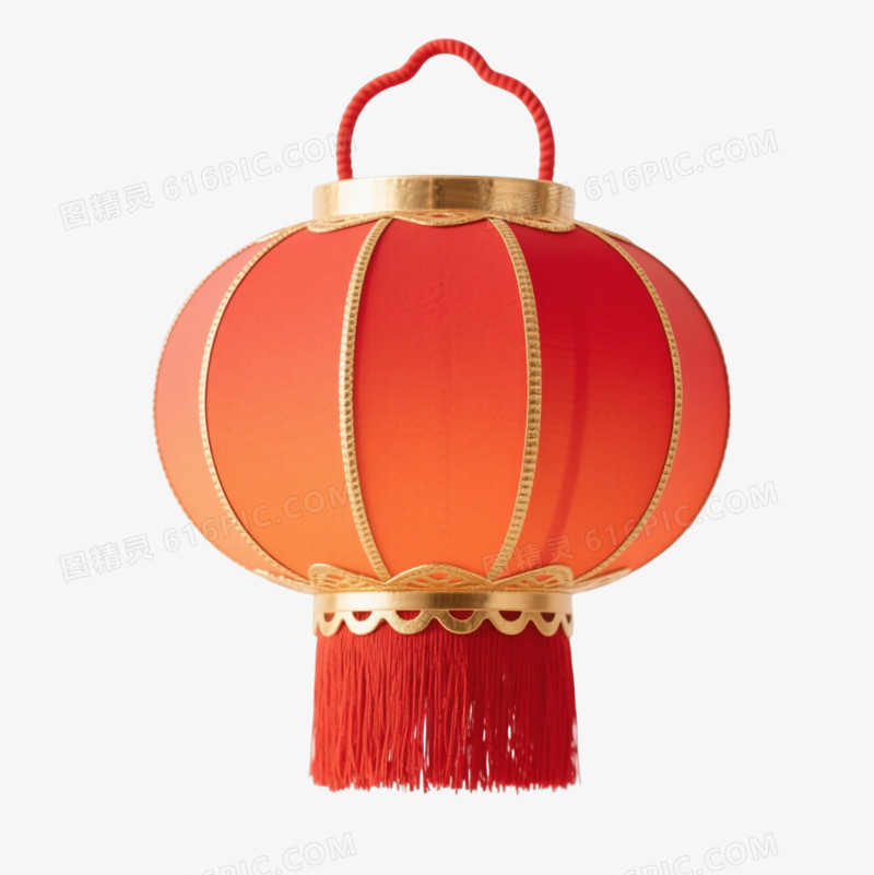 橙红渐变中式灯笼节日元素