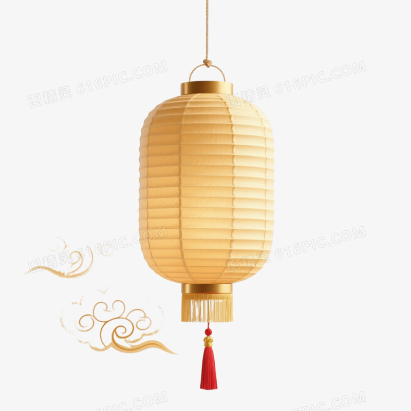 金色中式灯笼节日元素