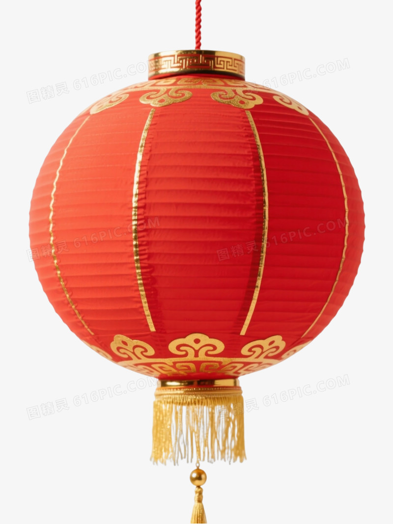 红色中式灯笼节日元素