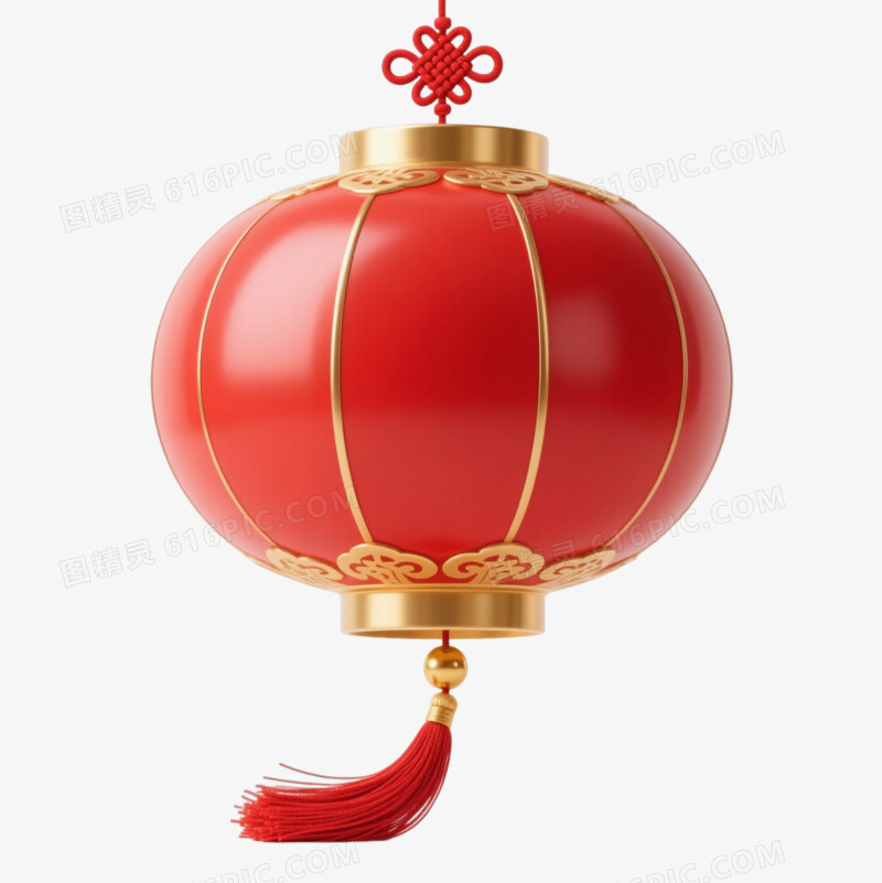 红色中式灯笼节日元素