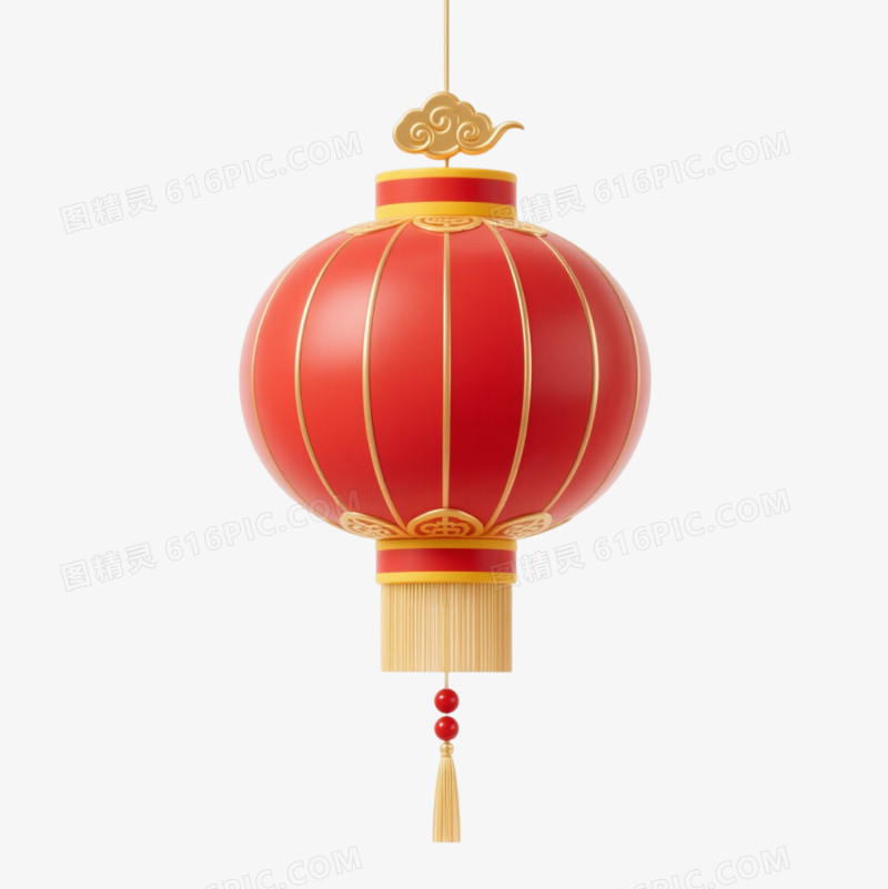 红金中式灯笼节日元素