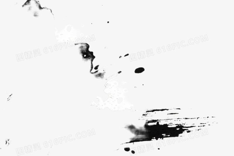 黑白粗犷笔刷效果元素