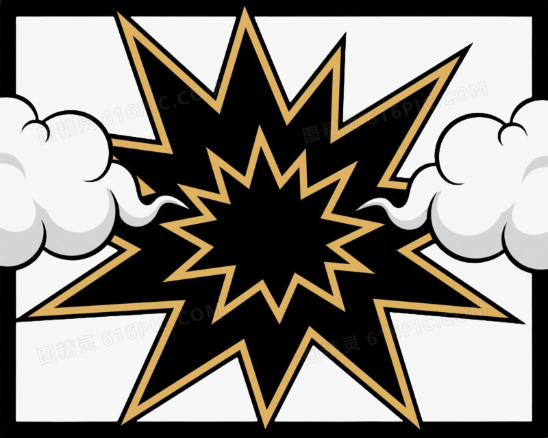 黑金爆炸冲击波效果元素