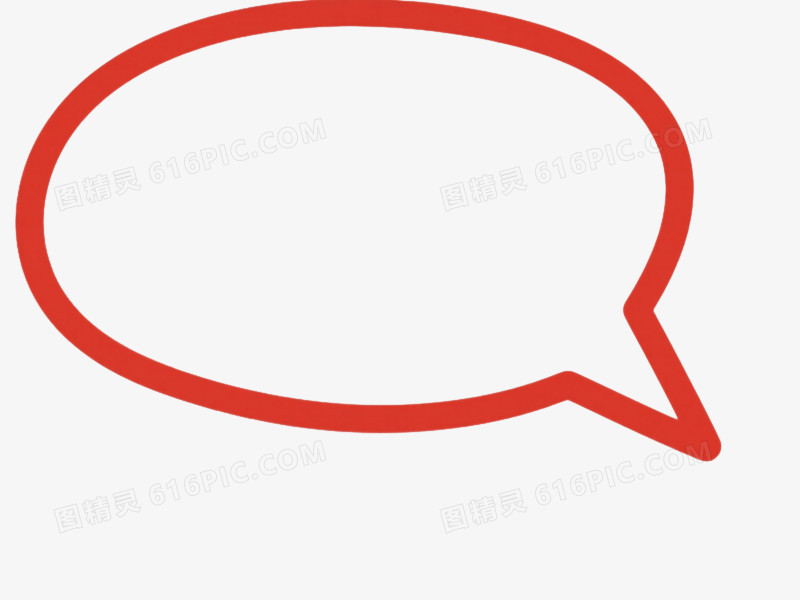 红色线稿对话气泡漂浮元素