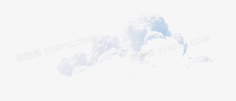 蓝白渐变云朵漂浮元素