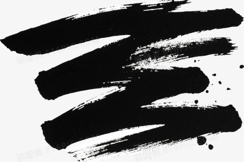 黑色粗犷笔刷效果元素