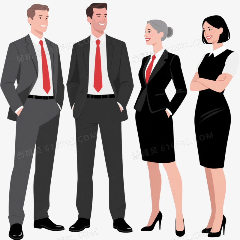 商务人士扁平插画元素