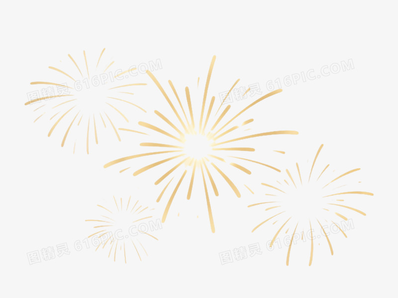金色烟花爆炸效果元素