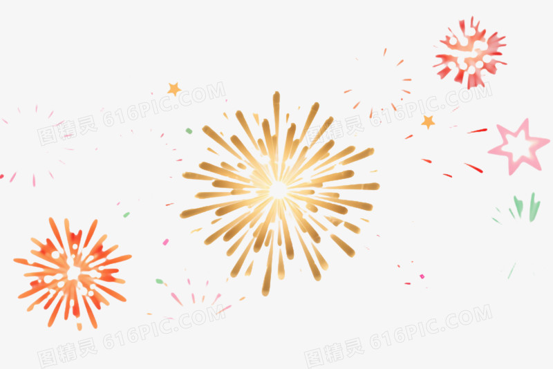 绚丽放射星芒烟花效果元素