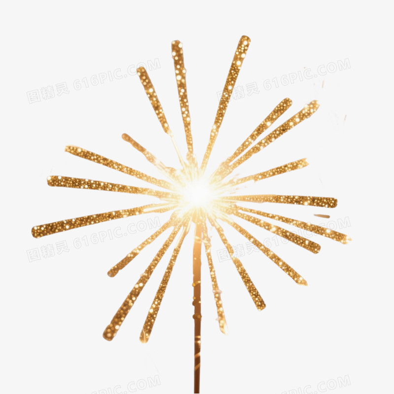 金色烟花爆炸效果元素