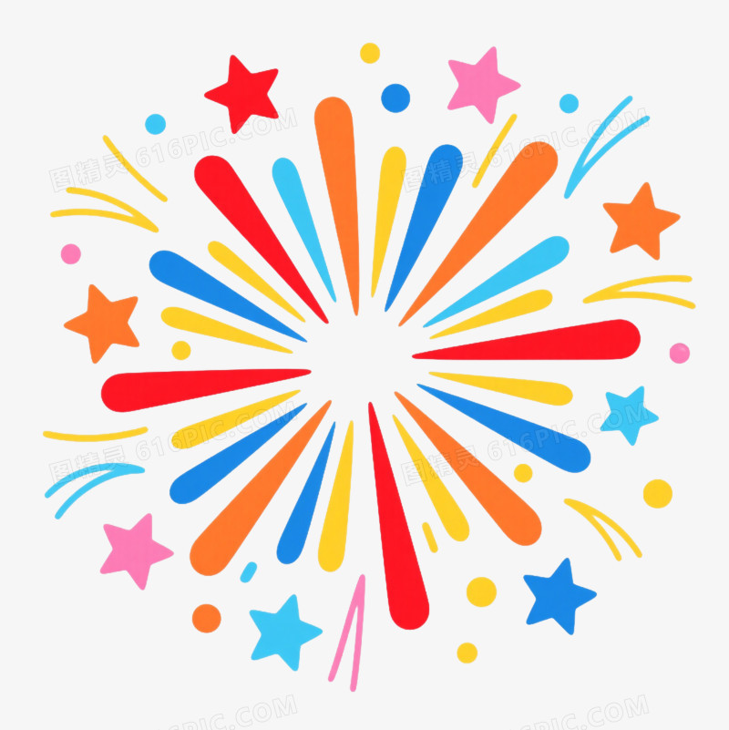 彩色烟花爆炸效果元素