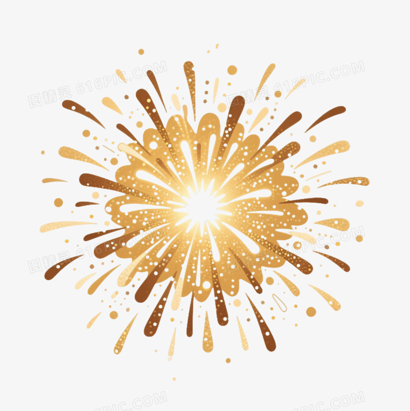 金色烟花爆炸效果元素