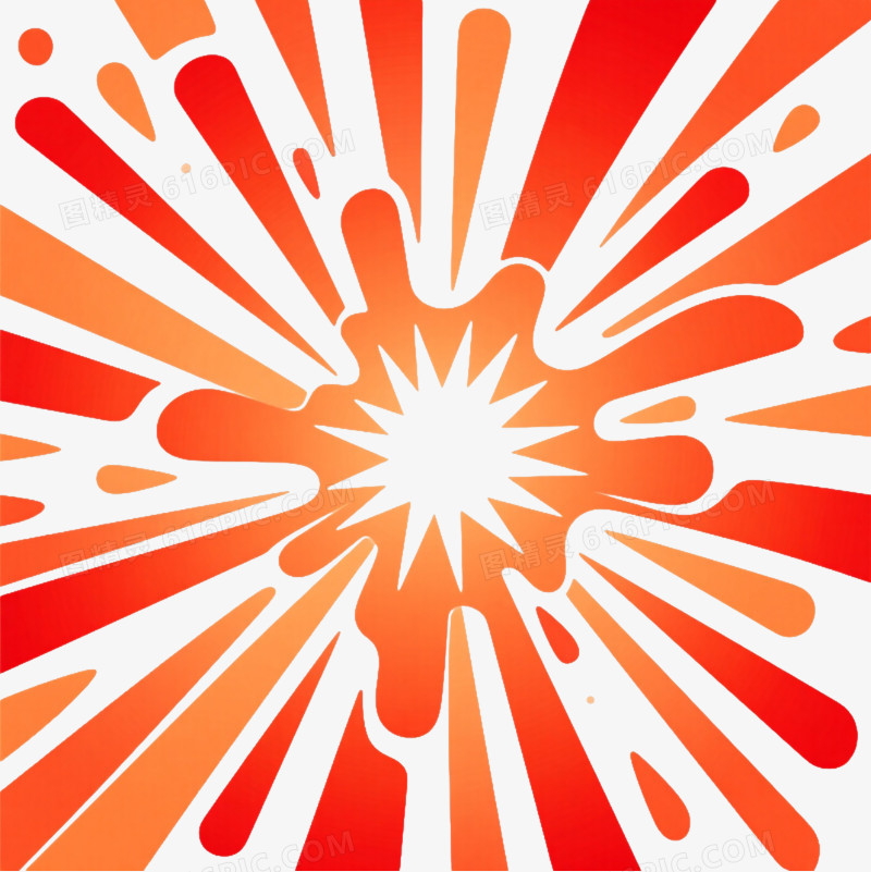 橙红烟花爆炸效果元素