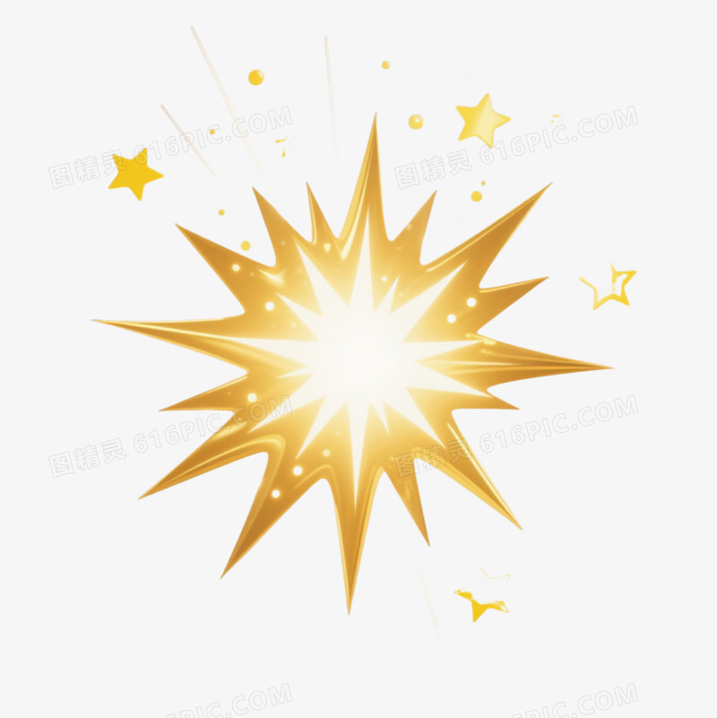 金色爆炸光效效果元素