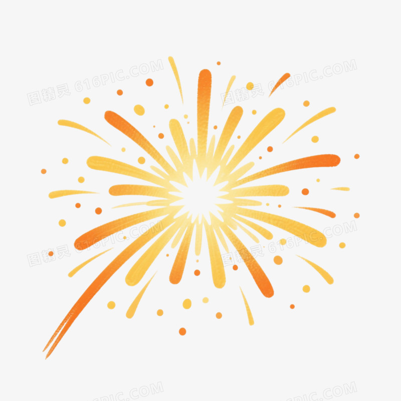 金色烟花爆炸效果元素