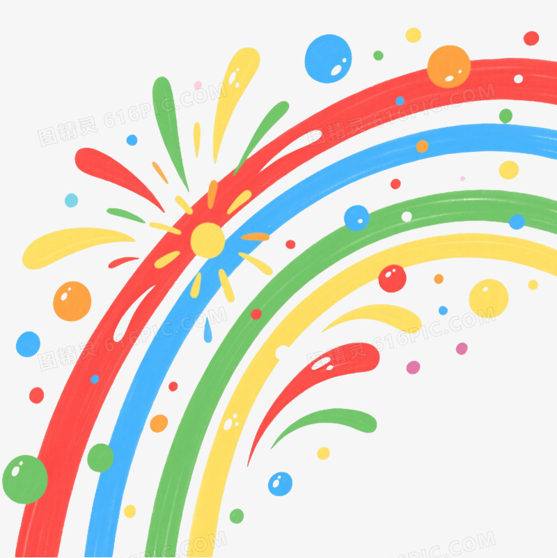 五彩放射烟花效果元素