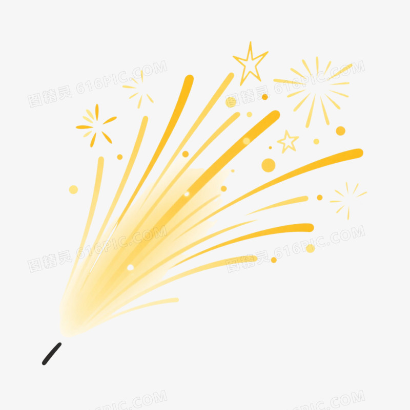 金色烟花爆炸效果元素