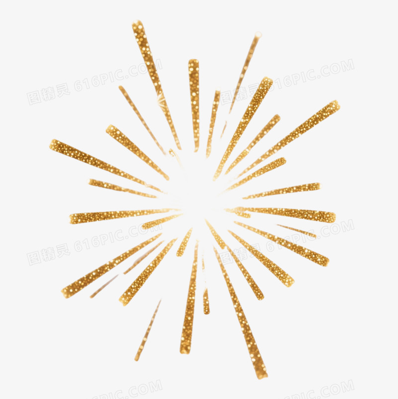 金色烟花爆炸效果元素