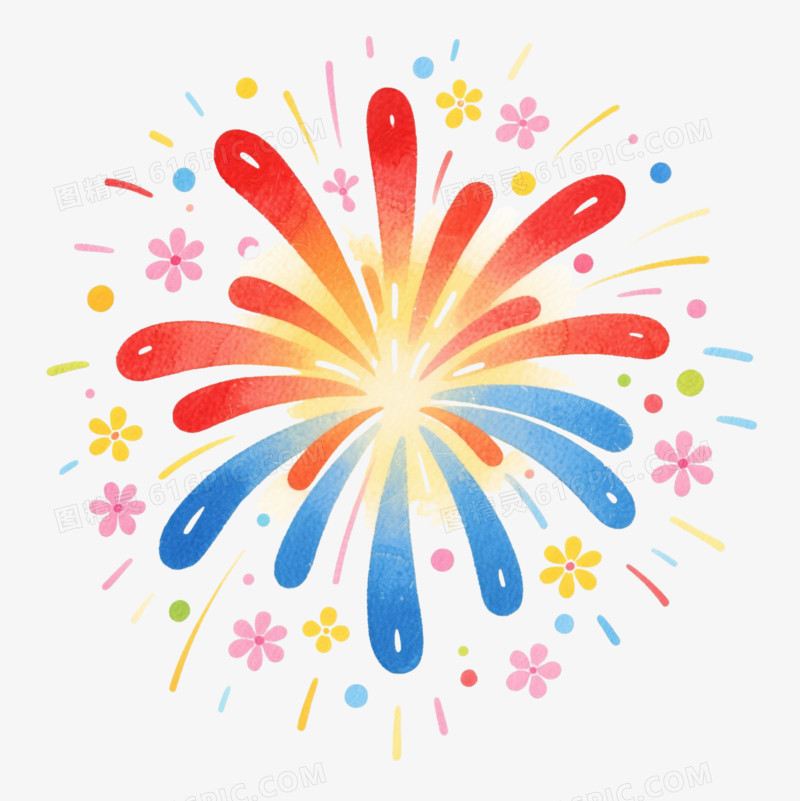 彩色烟花爆炸效果元素