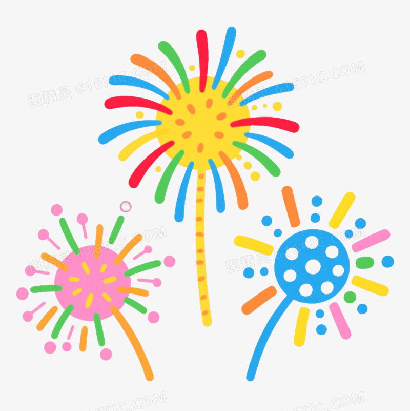 彩色烟花爆炸效果元素