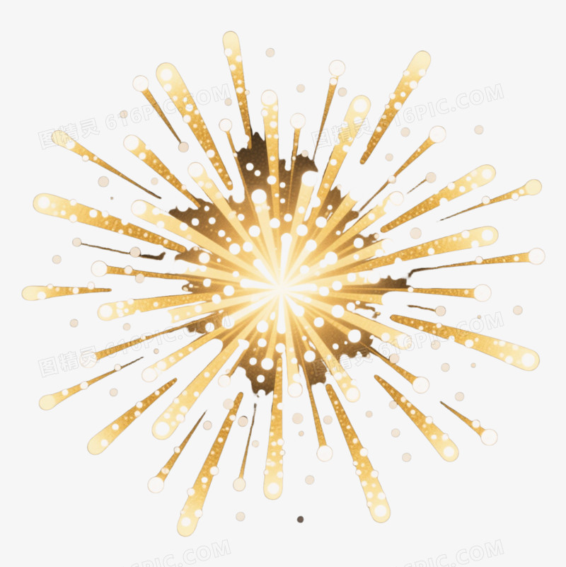 金色烟花爆炸效果元素