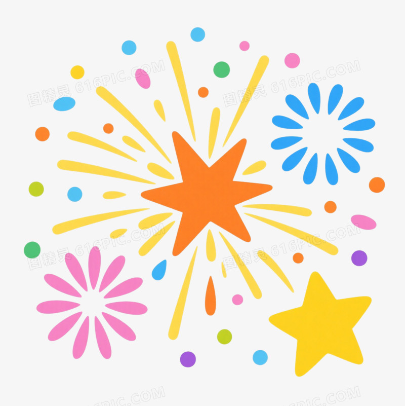 彩色烟花爆炸效果元素