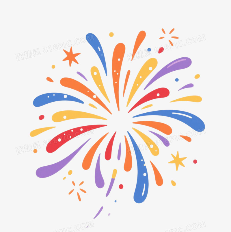 多彩流线烟花效果元素