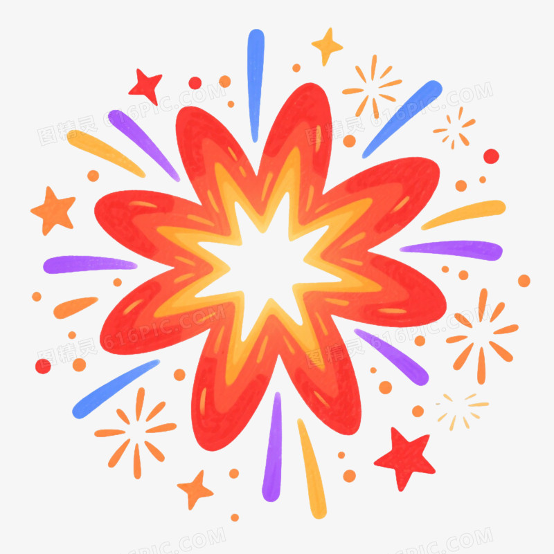 彩色烟花爆炸效果元素