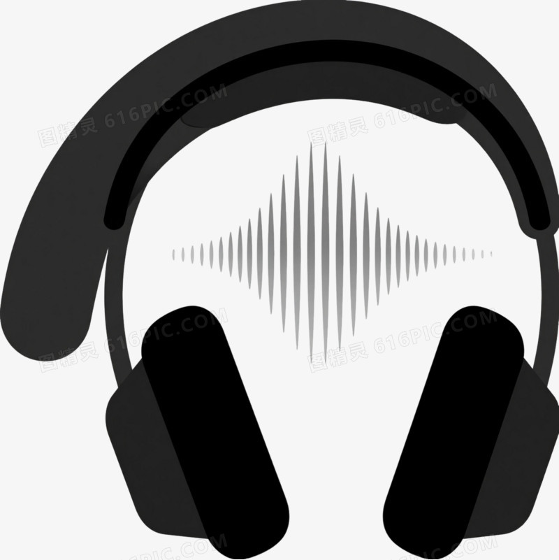 黑色头戴耳机产品实物元素