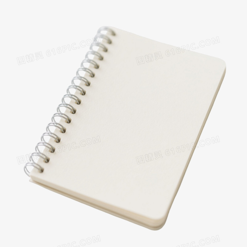米白螺旋笔记本产品实物元素
