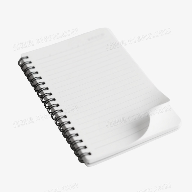 白色螺旋笔记本产品实物元素