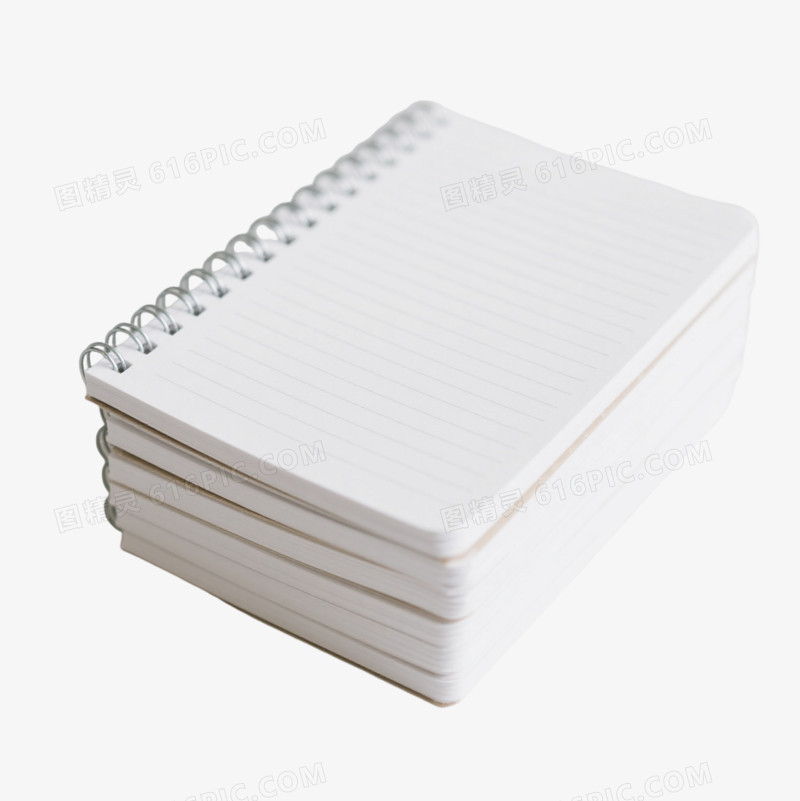 白色螺旋笔记本产品实物元素