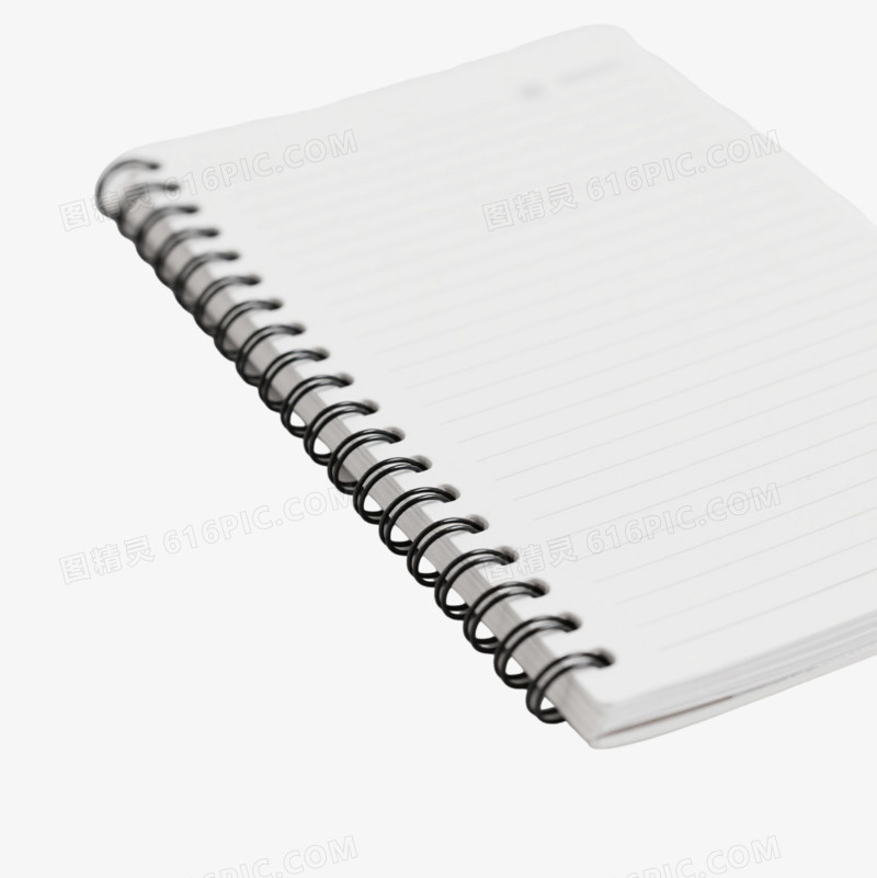白色螺旋笔记本产品实物元素