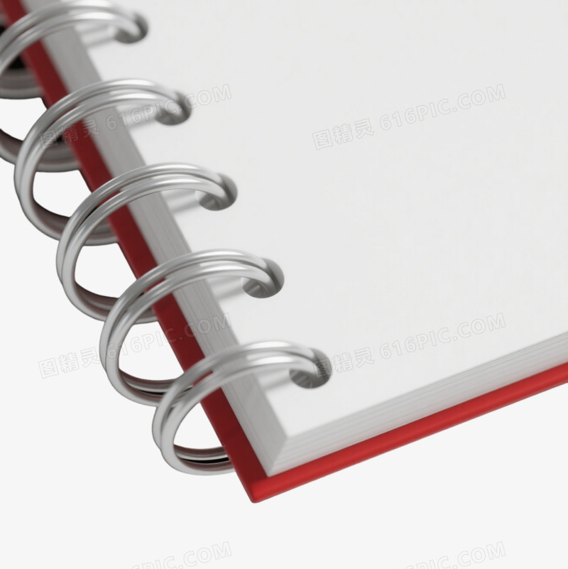 白色螺旋笔记本产品实物元素