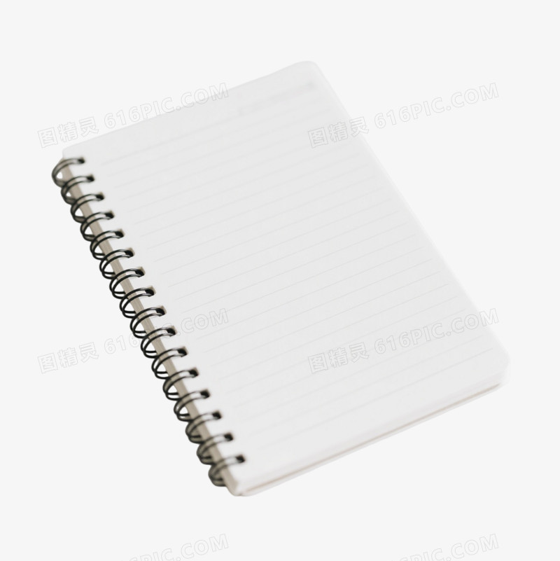 白色螺旋笔记本产品实物元素