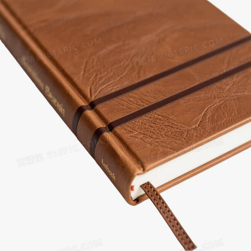 棕色皮革精装书产品实物元素