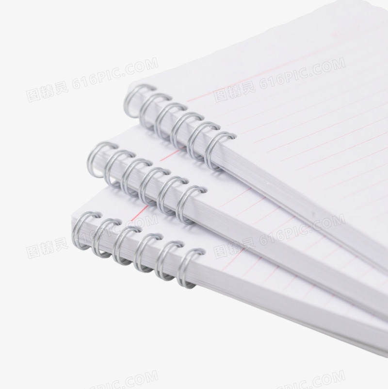 白色螺旋笔记本产品实物元素