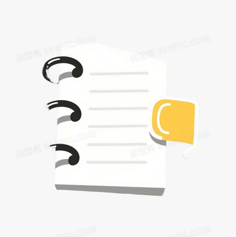 红色活页笔记本扁平插画元素