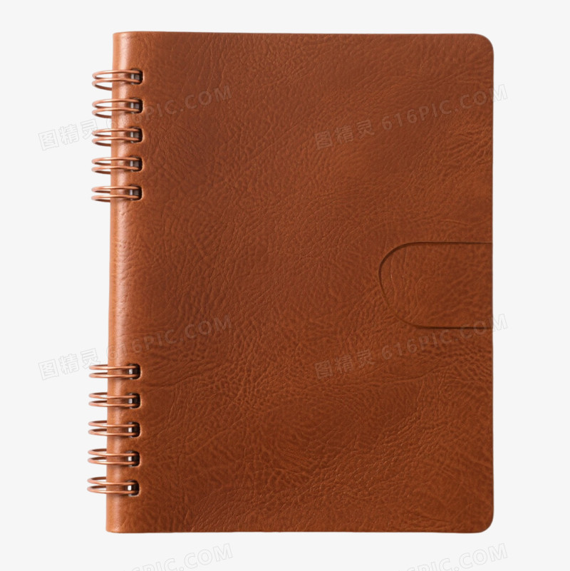 棕色皮革笔记本产品实物元素